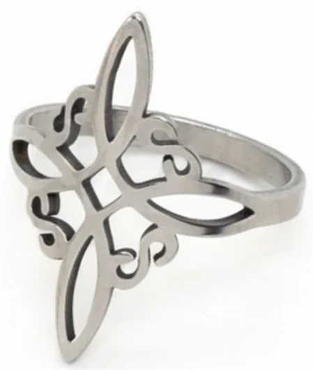 Anillo de acero Quirugico Nudo de Bruja